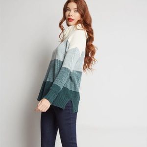 ModCloth cowl neck chenille striped sweater